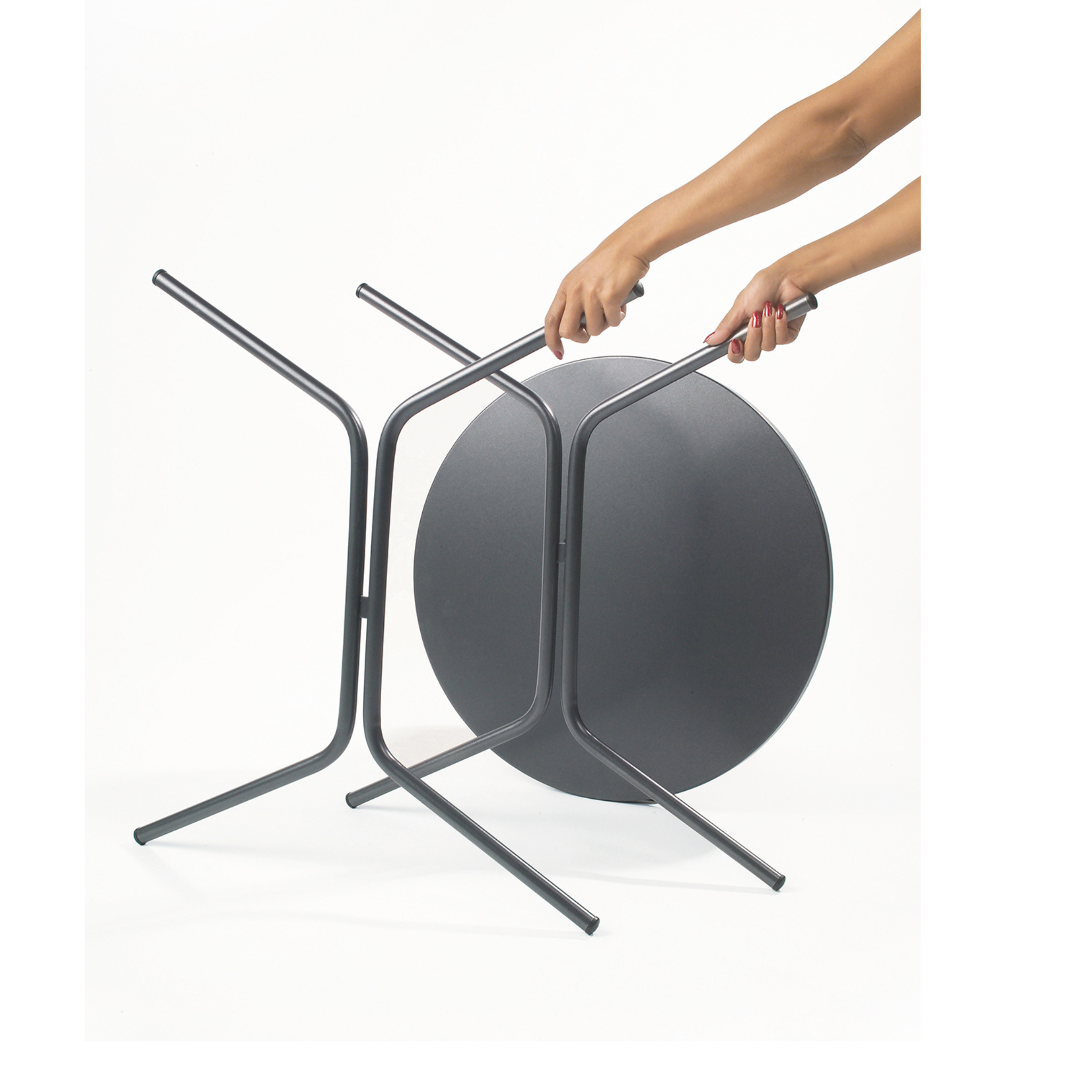Schaffner PIX Gartenhocker 60cm Grau - Moderne Outdoor Möbel mit Tragegriffen