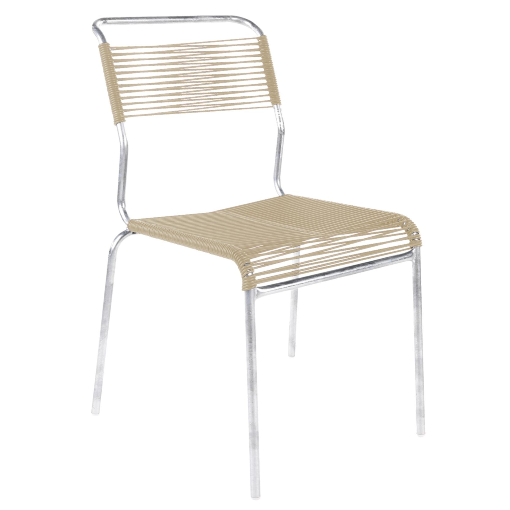 Schaffner Spaghettistuhl Säntis ohne Armlehne Pastellsand - moderner Design Gartenstuhl