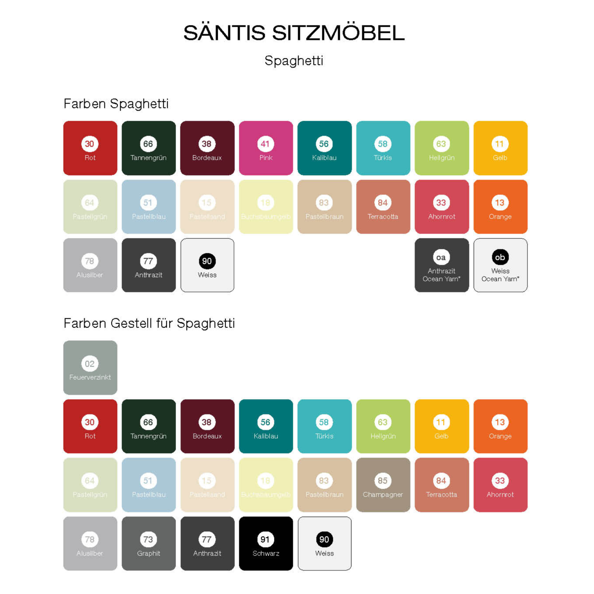Sänti Sitzmöbel Spaghetti Stuhl in Pastellsand - Farben und Gestelle zur Auswahl