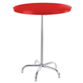 Schaffner Stehtisch Säntis rund 80cm rot - moderner Bistrotisch mit Chromfuß