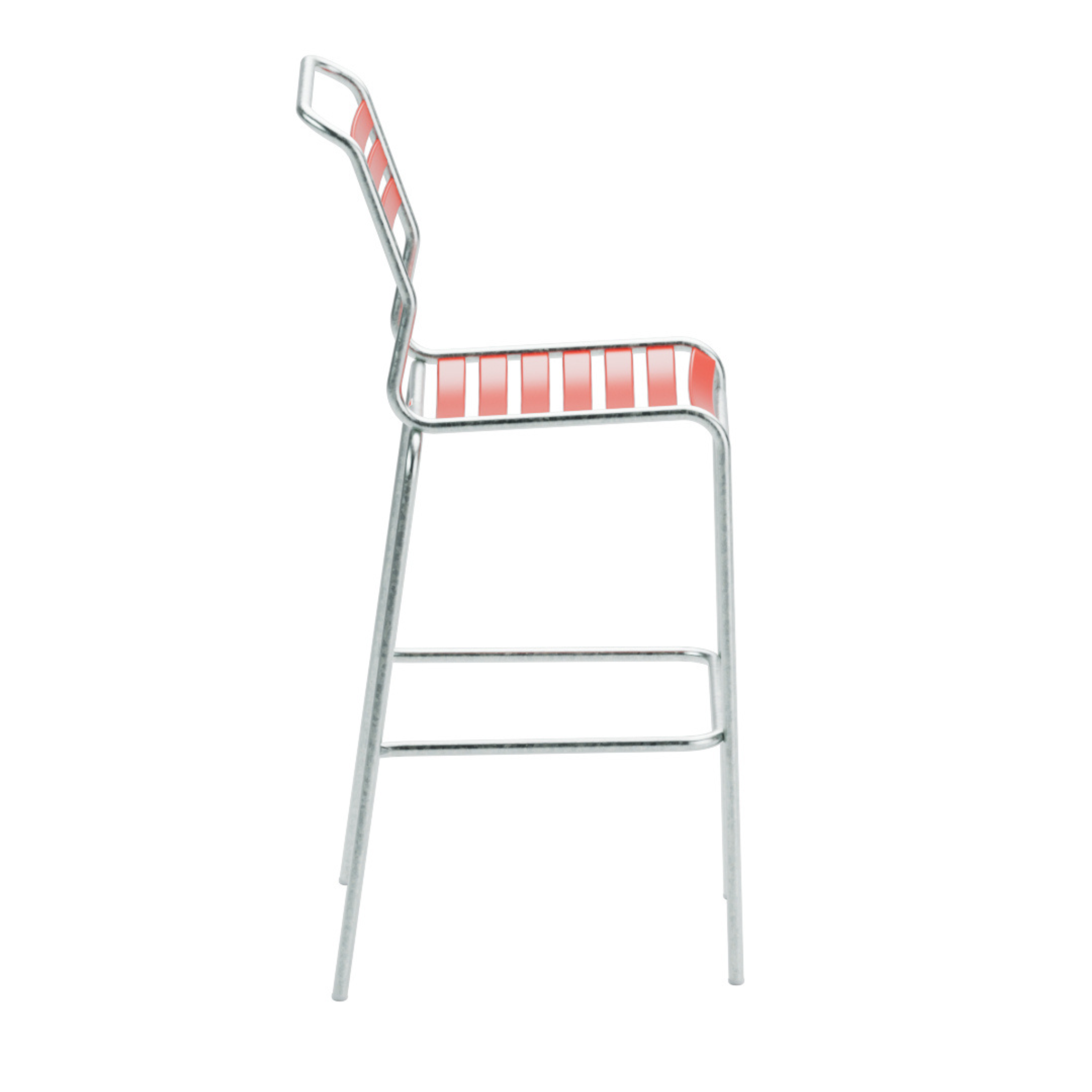 Schaffner Laettli Barhocker Säntis rot - moderner Barstuhl mit Metallgestell