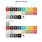 Säntis Tischplatte und Tischgestell Farben: Rot, Grün, Bordeaux, Teal, Hellblau, Grün, Gelb, Orange