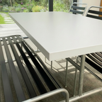 Schaffner Tisch Säntis 240x80cm Weiß - Moderner Gartentisch aus hochwertigem Material für Outdoor-Bereiche