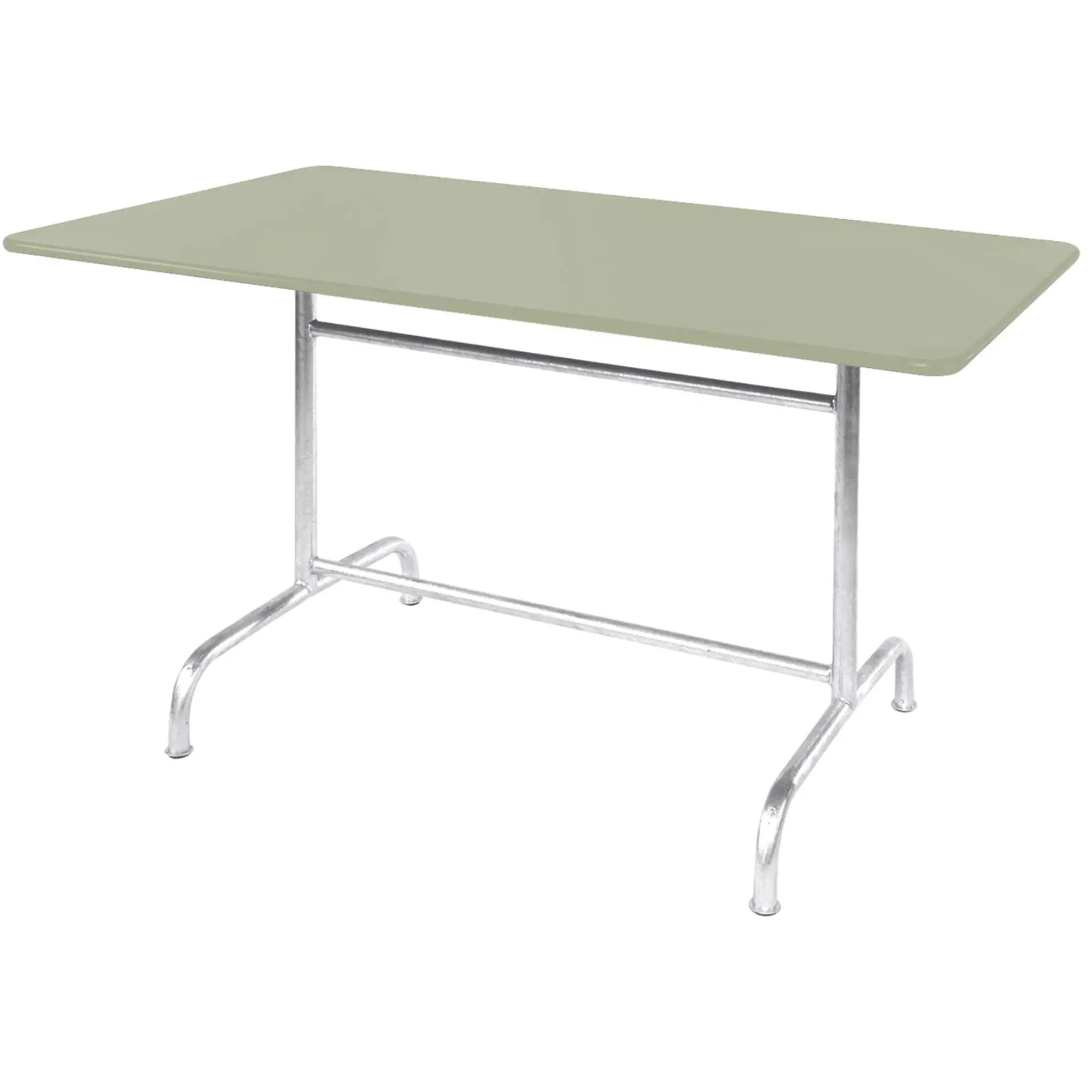 Schaffner Metalltisch Rigi 140x80cm Pastellgrün - moderner Gartentisch mit Aluminium-Gestell