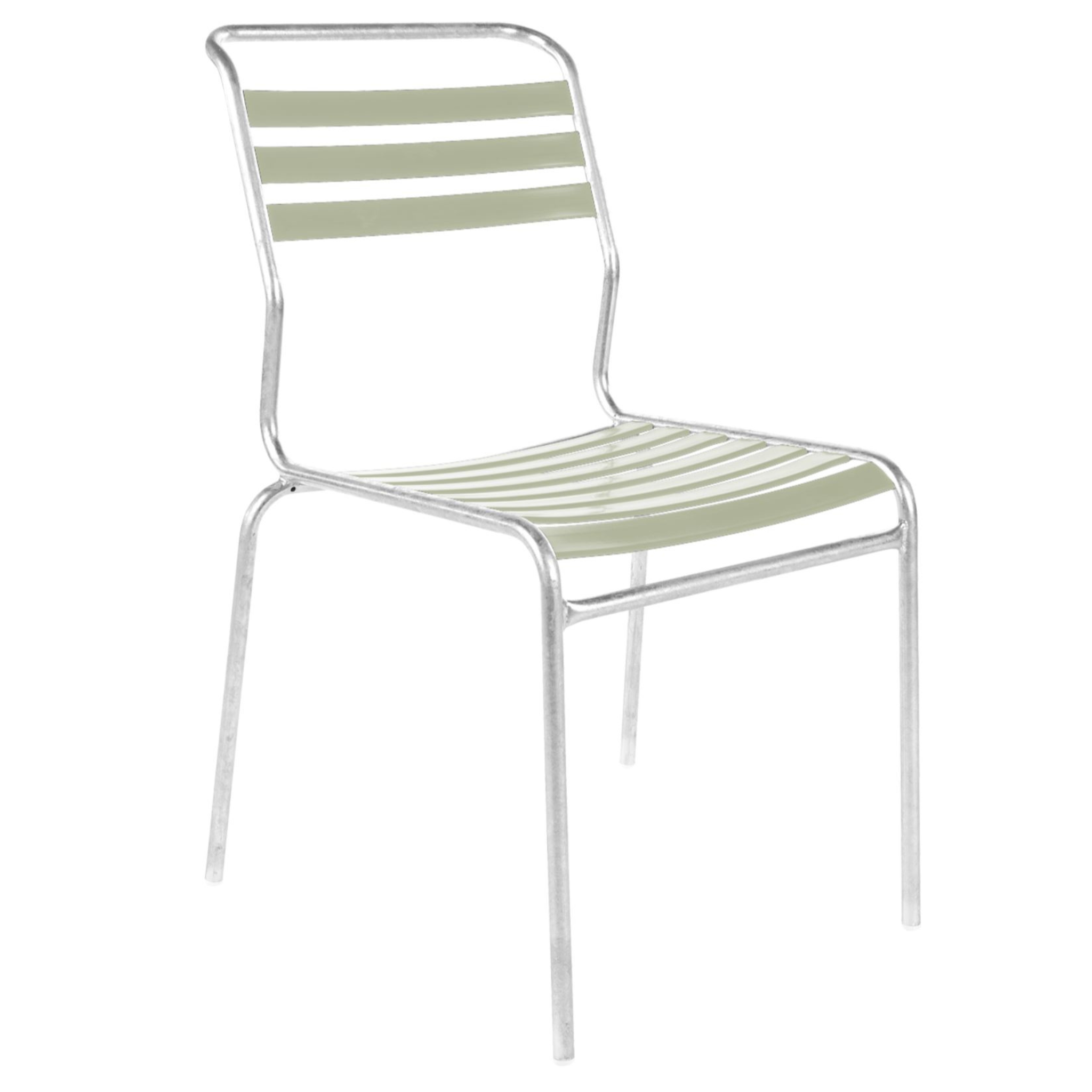 Schaffner Säntis Lattenstuhl Pastellgrün - moderner Aluminium Gartenstuhl mit Kunststofflatten