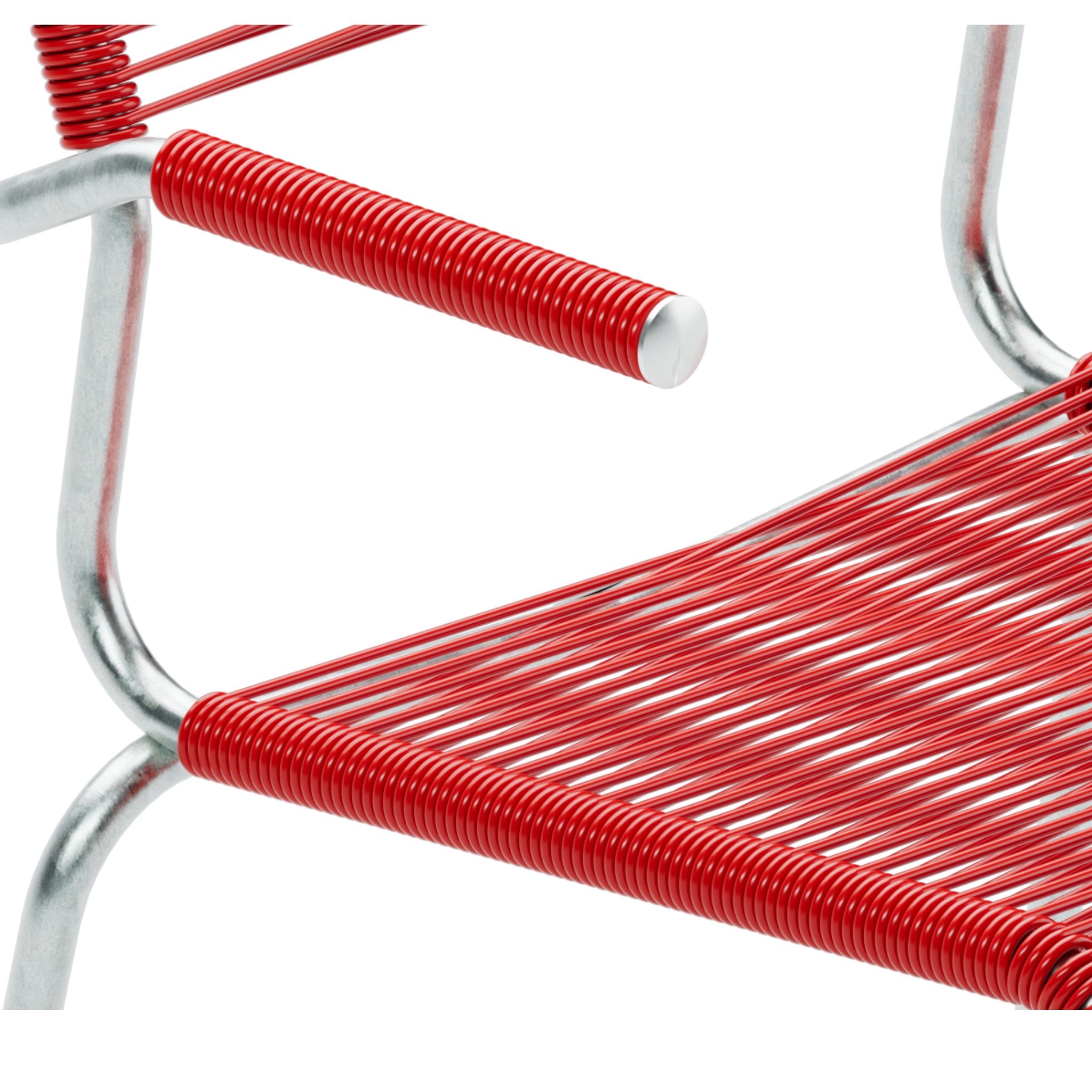 Schaffner Spaghettistuhl in Rot und Silber - modernes Design Gartenmöbel online kaufen