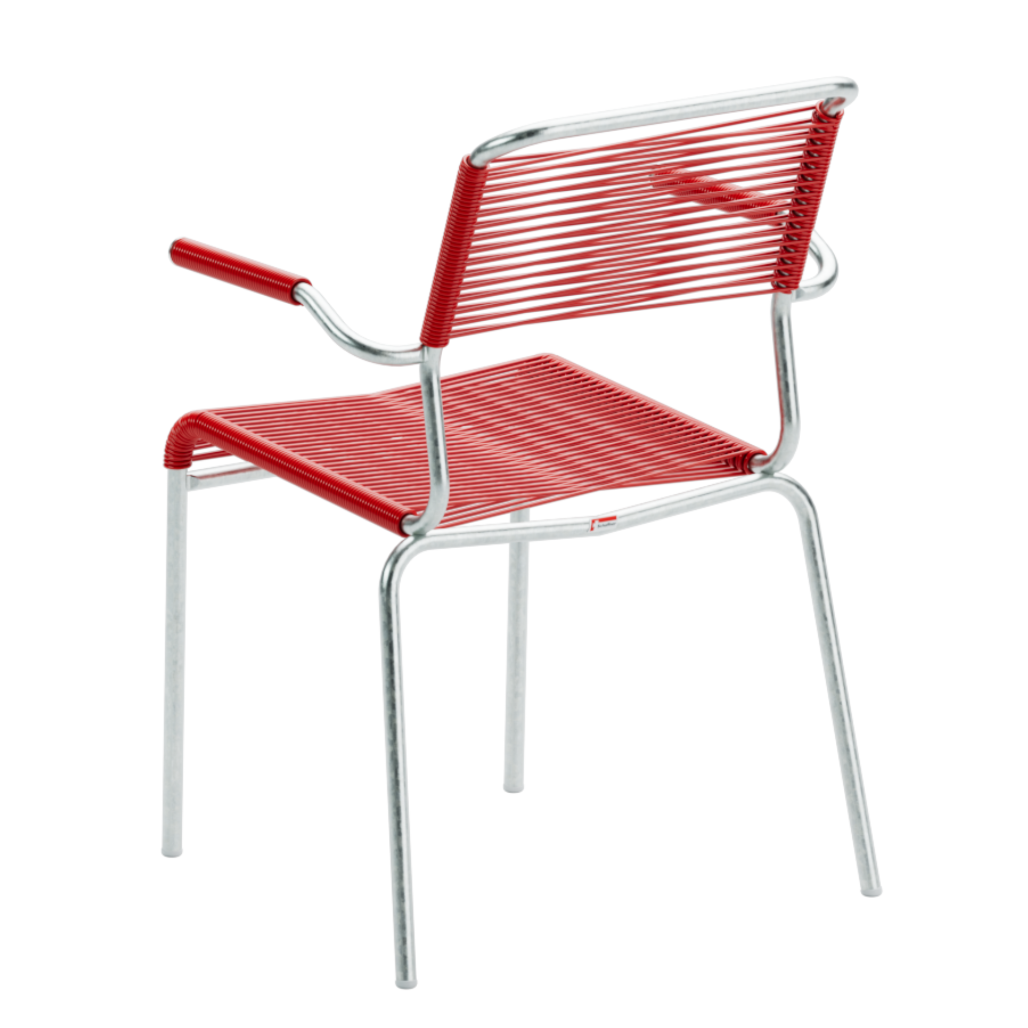 Schaffner Spaghettistuhl mit Armlehnen, rot, Aluminium, modernes Design, Gartenmöbel