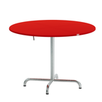 Schaffner Fiberglastisch Davos 100cm rot rund - moderner Gartentisch mit Metallgestell