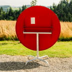 Schaffner Fiberglas Tisch Davos 100cm rot rund - moderner Gartentisch für Outdoor