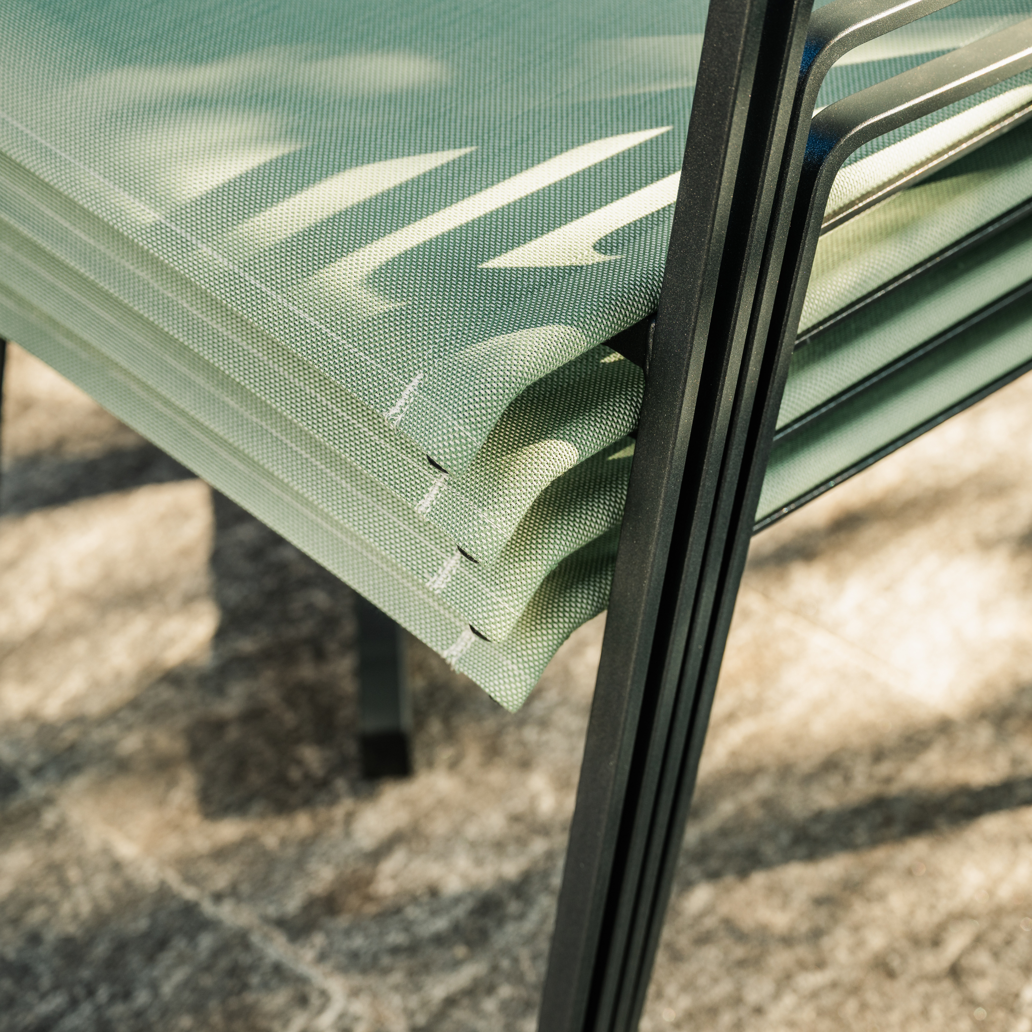 Schaffner Sessel Luzern Comfort in Champagner und Cremegreen - hochwertiger Gartensessel
