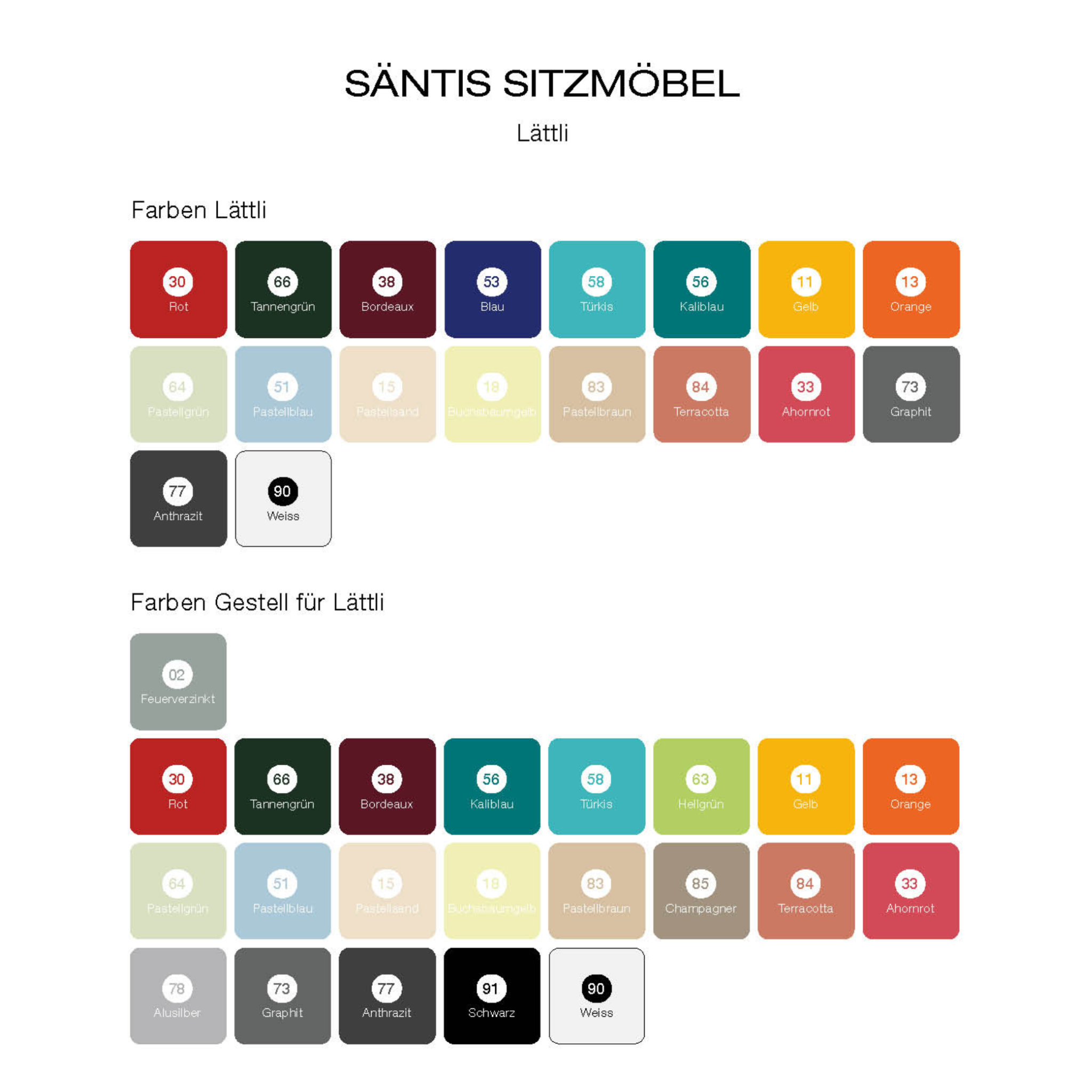 Lättlibank 3-er Säntis ohne Armlehnen