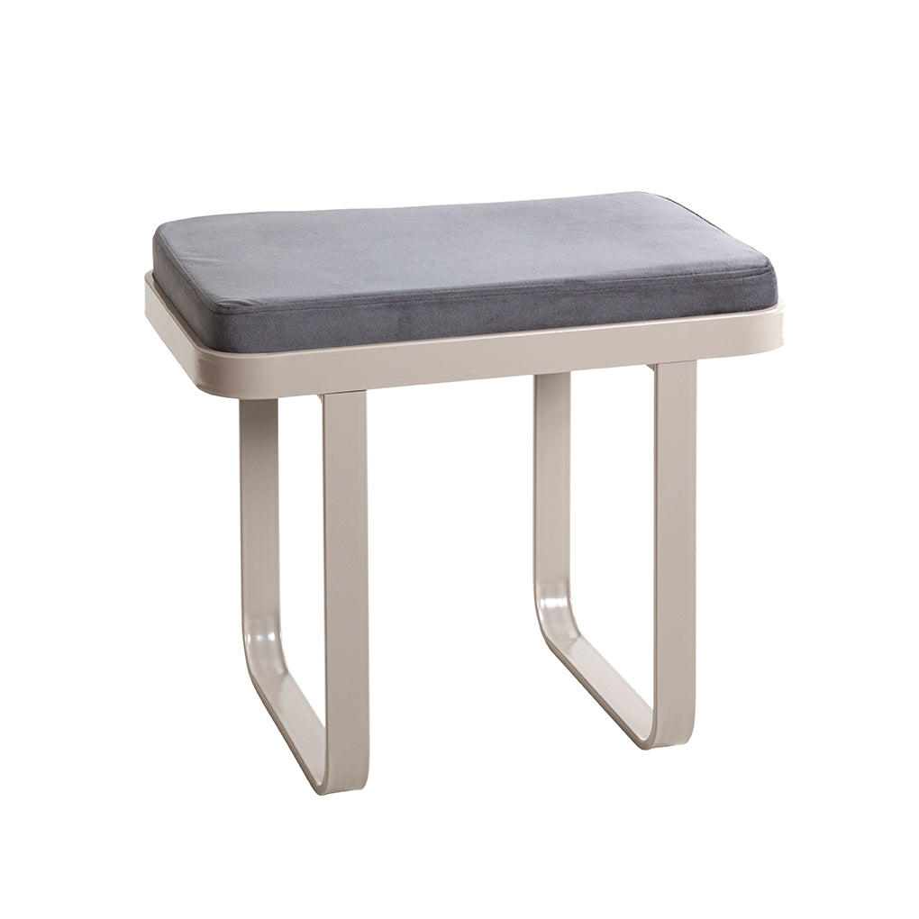 HAKU Möbel Bank aus Metall gepolstert, 56 x 36 cm, H 48 cm in Anthrazit, Kaschmir