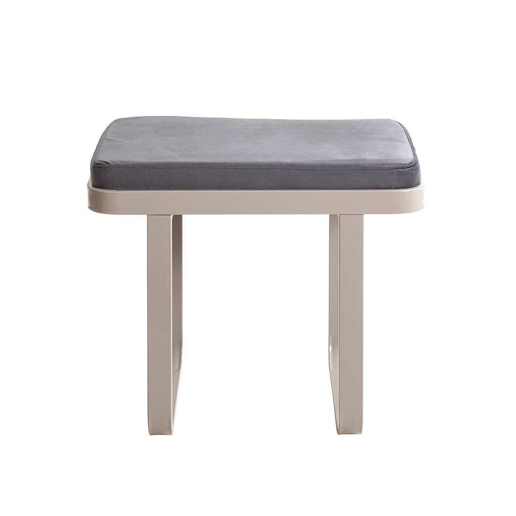 HAKU Möbel Bank aus Metall gepolstert, 56 x 36 cm, H 48 cm in Anthrazit, Kaschmir
