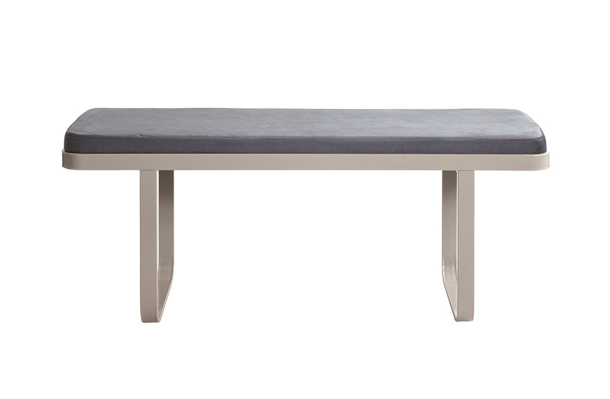 HAKU Möbel Bank aus Metall gepolstert, 115 x 36 cm, H 48 cm in Anthrazit, Kaschmir