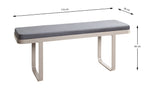 HAKU Möbel Bank aus Metall gepolstert, 115 x 36 cm, H 48 cm in Anthrazit, Kaschmir