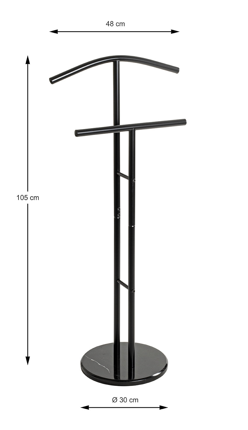 HAKU Möbel Herrendiener aus Metall mit Marmor in Schwarz