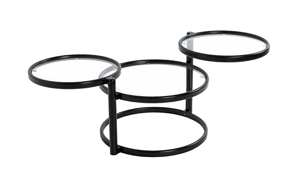 HAKU Möbel Couchtisch aus Metall mit Glas in Schwarz