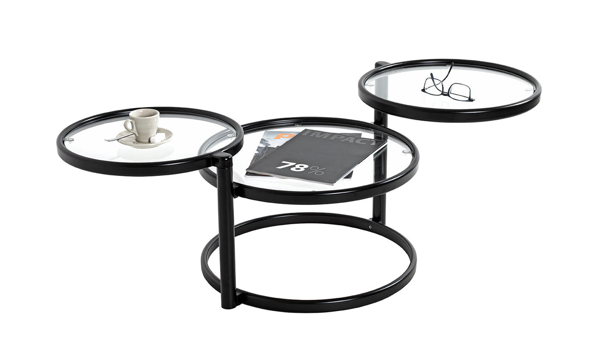 HAKU Möbel Couchtisch aus Metall mit Glas in Schwarz