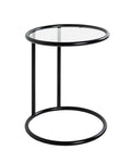 HAKU Möbel Beistelltisch aus Metall mit Glas in Schwarz 45 x 55 cm