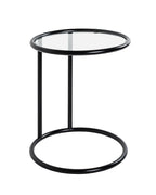 HAKU Möbel Beistelltisch aus Metall mit Glas in Schwarz 45 x 55 cm