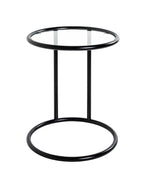 HAKU Möbel Beistelltisch aus Metall mit Glas in Schwarz 45 x 55 cm