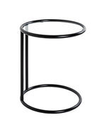 HAKU Möbel Beistelltisch aus Metall mit Glas in Schwarz 45 x 55 cm