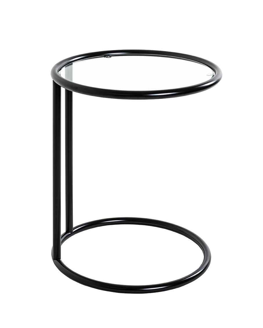 HAKU Möbel Beistelltisch aus Metall mit Glas in Schwarz 45 x 55 cm