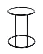 HAKU Möbel Beistelltisch aus Metall mit Glas in Schwarz 45 x 55 cm