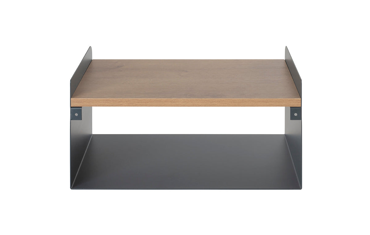 HAKU Möbel Wandkonsole aus Metall kratzbeständig 40 x 30 x 20 cm in Anthrazit, Eiche (Eiche natur)