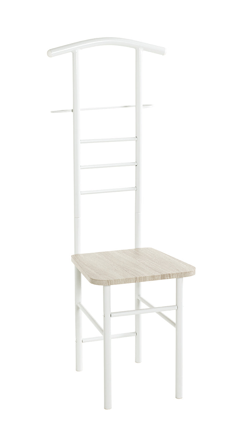 HAKU Möbel Herrendiener aus Metall 46 x 50 x 119 cm in Eiche, Weiss