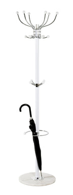 HAKU Möbel Garderobenständer aus Metall mit Marmor 38 x 176 cm in Chrom, Weiss