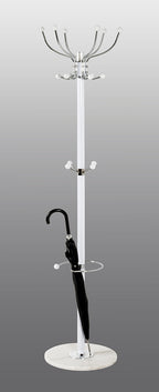 HAKU Möbel Garderobenständer aus Metall mit Marmor 38 x 176 cm in Chrom, Weiss