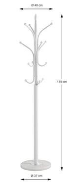 HAKU Möbel Garderobenständer aus Metall mit Marmor in Weiss 40 x 177 cm