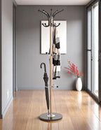 HAKU Möbel Garderobenständer aus Metall mit Marmor in Braun 40 x 175 cm