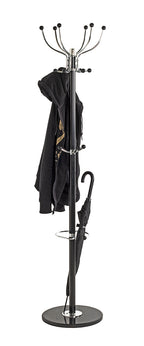 HAKU Möbel Garderobenständer aus Metall mit Marmor 38 x 176 cm in Chrom, Schwarz