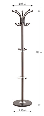 HAKU Möbel Garderobenständer aus Metall mit Marmor in Braun 39 x 171 cm