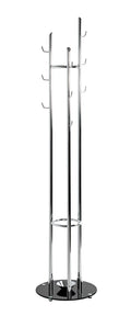 HAKU Möbel Garderobenständer aus Metall mit Glas in Silber 40 x 183 cm
