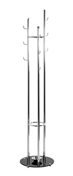 HAKU Möbel Garderobenständer aus Metall mit Glas in Silber 40 x 183 cm