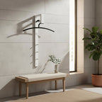 HAKU Möbel Wandgarderobe aus Metall 4 x 20 x 70 cm in Chrom, Weiss