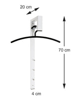 HAKU Möbel Wandgarderobe aus Metall 4 x 20 x 70 cm in Chrom, Weiss