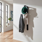 HAKU Möbel Wandgarderobe aus Metall 4 x 20 x 70 cm in Chrom, Schwarz