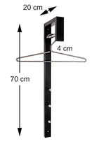 HAKU Möbel Wandgarderobe aus Metall 4 x 20 x 70 cm in Chrom, Schwarz