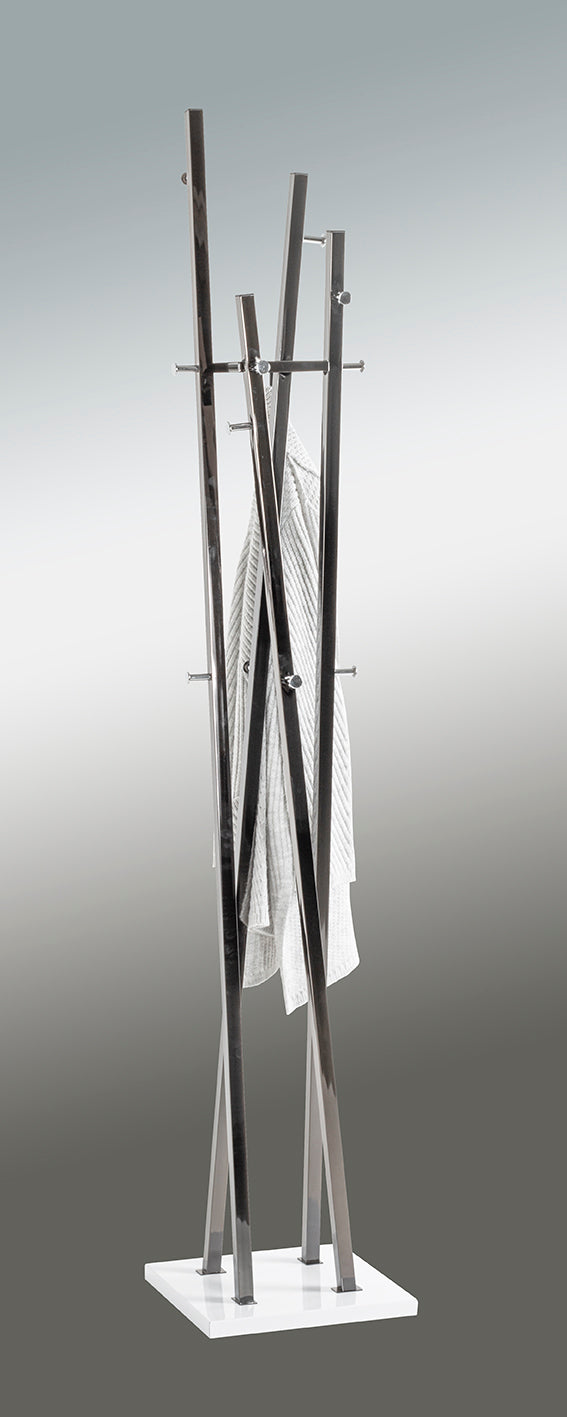 HAKU Möbel Garderobenständer aus Metall in Silber 35 x 35 x 193 cm