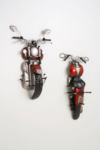HAKU Möbel Wandgarderobe aus Metall Motiv Motorrad in Schwarz