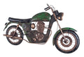 HAKU Möbel Wandgarderobe aus Metall Motiv Motorrad in Braun
