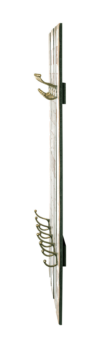 HAKU Möbel Wandgarderobe aus MDF Motiv Schriftzug in Weiss 70 x 9 x 100 cm
