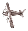 HAKU Möbel Wandgarderobe aus Metall Motiv Flugzeug in Grau