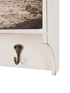 HAKU Möbel Wandgarderobe aus MDF Motiv Schriftzug in Weiss 76 x 15 x 40 cm