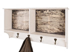 HAKU Möbel Wandgarderobe aus MDF Motiv Schriftzug in Weiss 76 x 15 x 40 cm