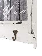 HAKU Möbel Wandgarderobe aus MDF Motiv Schriftzug in Weiss 76 x 15 x 40 cm